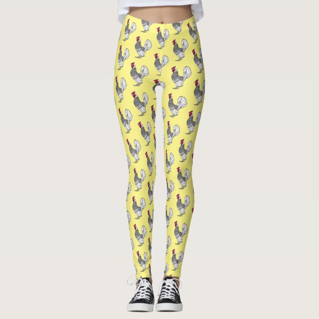 Leggings Illustration de poulet Sebright (Devant)