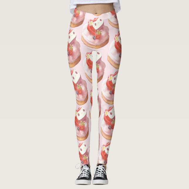 Leggings Illustration de tarte aux fraises (Devant)
