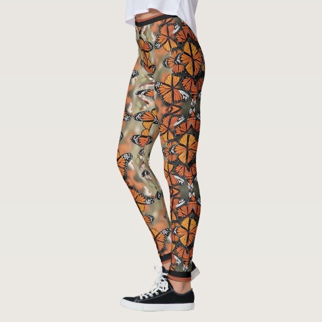 Leggings Illustration des ailes de papillon du monarque ora (Gauche)