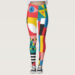 Leggings Illustration des formes colorées géométriques néo