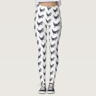 Leggings Illustration d'oiseau de faisan à oreilles bleues