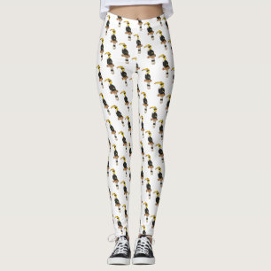 Leggings Illustration d'oiseau de grande corneille