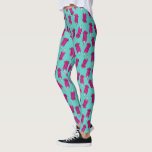 Leggings Illustration drôle de calembour de chien du motif<br><div class="desc">Une illustration humoristique attirante avec des couleurs sautantes. C'est une illustration de calembour (popsicle de chiot X = "pupsicle "). C'est un dessin d'un bruit de glace mais il a des oreilles et un visage d'un chien là-dessus. Il semble heureux et très.</div>