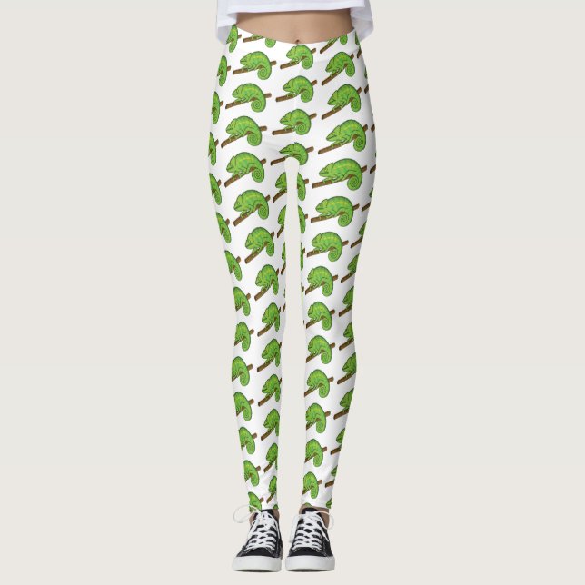 Leggings Illustration du caméléon de la parson (Devant)