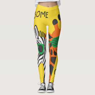 Leggings Illustration du dessin animé de la cool Zebra Gira