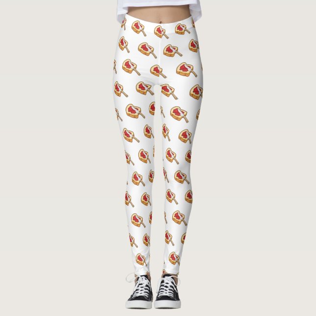 Leggings Illustration du pain et de la confiture (Devant)