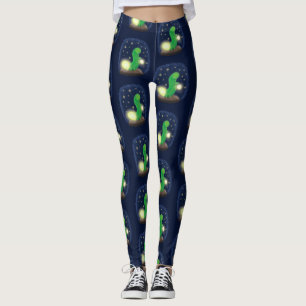 Leggings Illustration du ver vert mou
