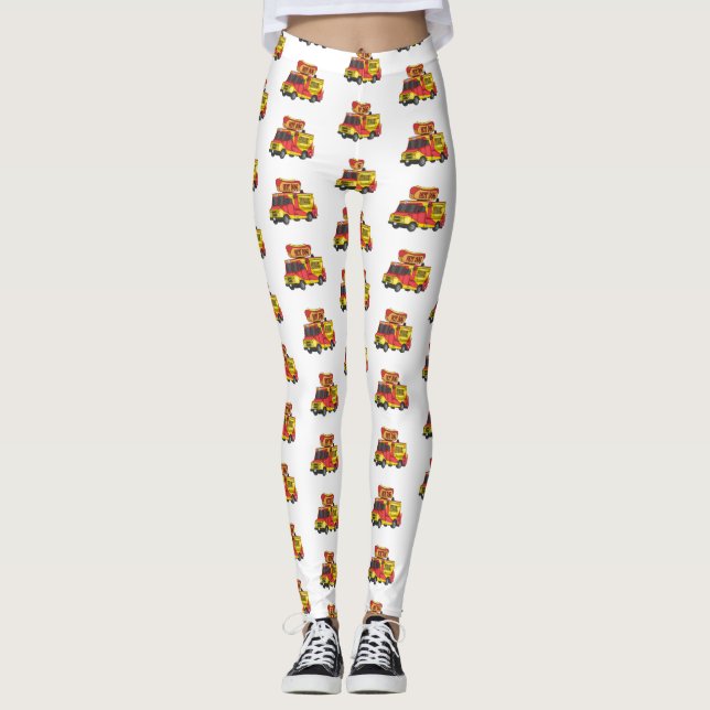 Leggings Illustration d'un camion de nourriture pour chien  (Devant)
