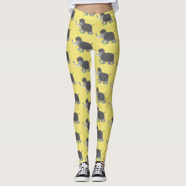 Leggings Illustration d'un mammouth laineux mou (Devant)