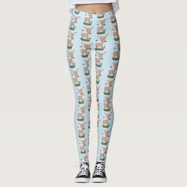 Leggings Illustration d'une jolie dessin de cerf de bébé he (Devant)