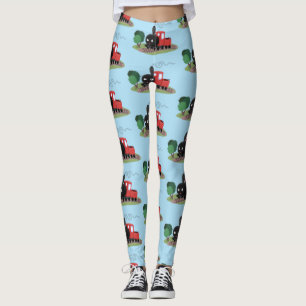 Leggings Illustration d'une locomotive à vapeur mûre
