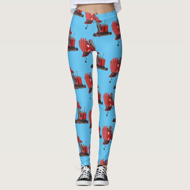 Leggings Illustration d'une pelle à vapeur rouge mou (Devant)