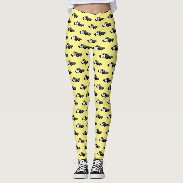 Leggings Illustration d'une voiture de police (Devant)