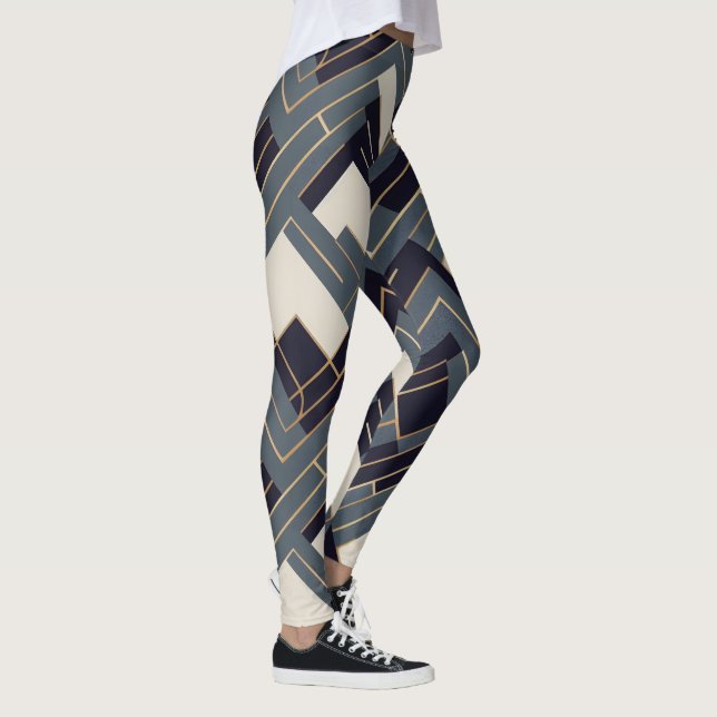 Leggings Illustration géométrique en or (Droite)