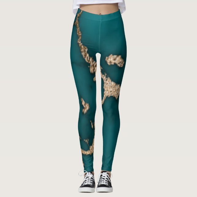 Leggings Illustration marbre Abstrait Cute (Devant)