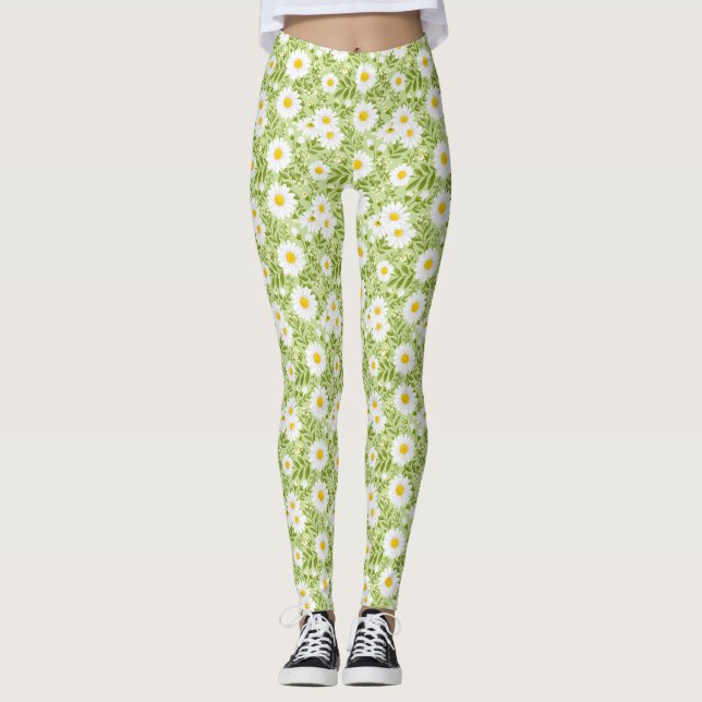 Leggings Illustration vectorielle de marguerite printanière (Devant)