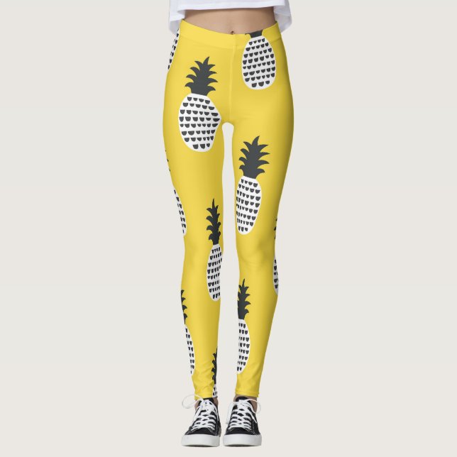 Leggings Illustration vintage sans couture amusante à l'ana (Devant)