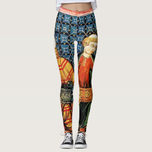 Leggings Illustrations médiévales des joueurs Hurdy Gurdy 