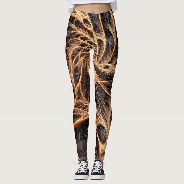Leggings Image Abstraite - 3D Fractal, art numérique, braun (Devant)