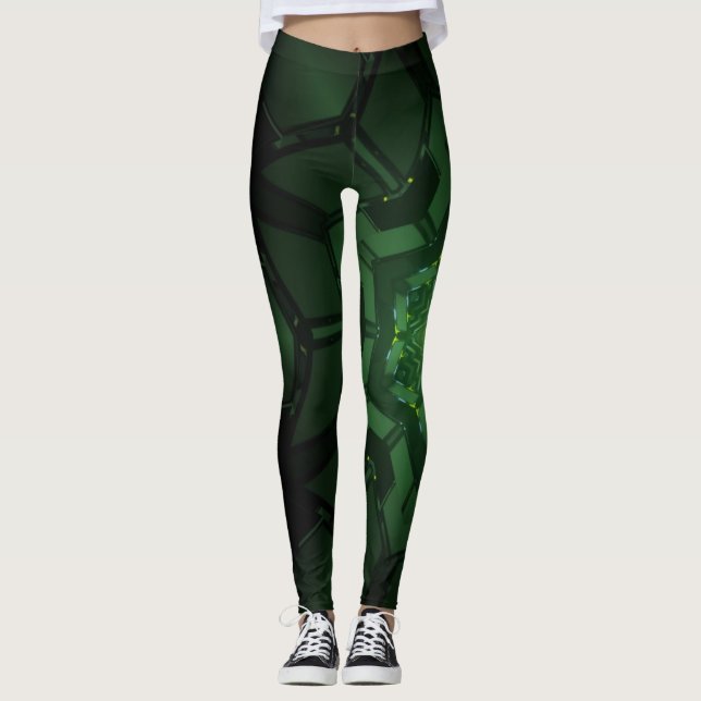 Leggings image d'éclairage en spirale Abstraite (Devant)