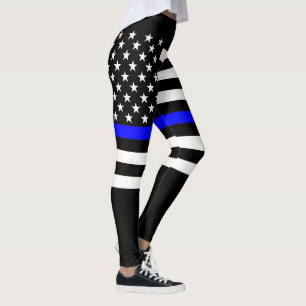 Leggings Image du drapeau américain de la Ligne bleue minc