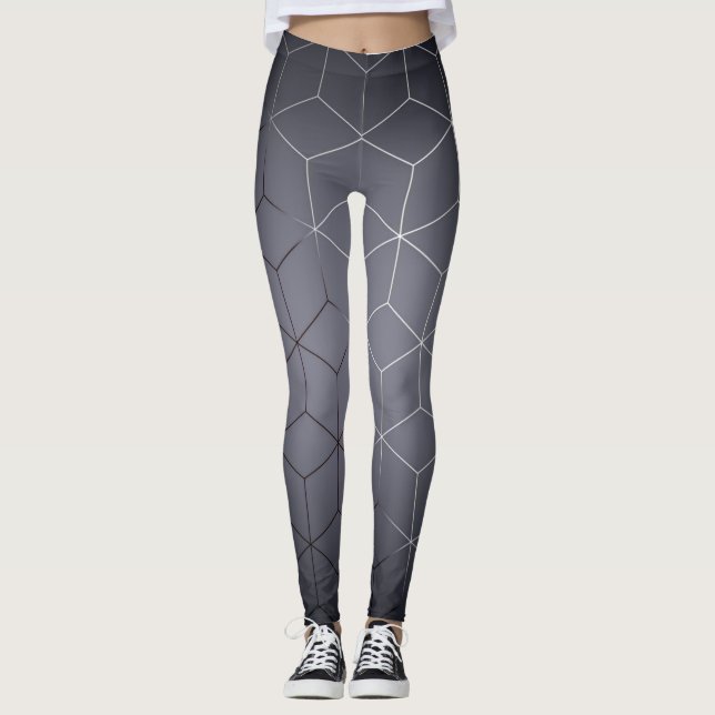 Leggings Image géométrique Abstraite sur le noir foncé atti (Devant)
