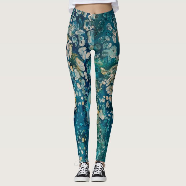 Leggings Imaginaire Abstrait sous-marin (Devant)