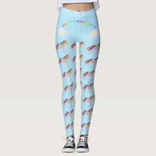 Leggings Imaginaire Anniversaire Unicorne arc-en-ciel et nu
