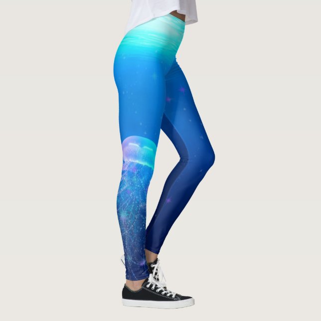 Leggings Imaginaire de méduse rayonnante (Droite)