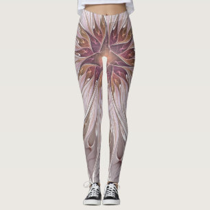 Leggings Imaginaire Floral, Abstraite Fleur Pastel Moderne