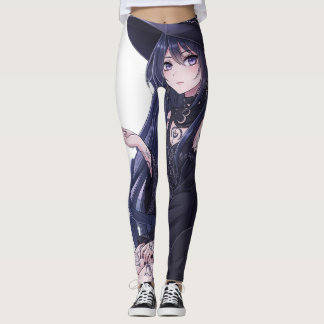 Leggings Imaginaire foncé Anime Girl & gothique Black Cat A