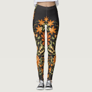 Leggings Imaginaire moghol : Opulence florale rétro