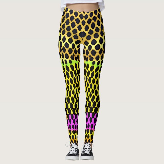 Leggings Impression Abstraite colorée "Vibrant Wilderness" (Devant)