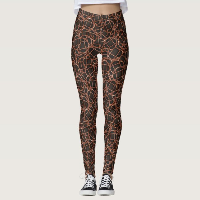 Leggings Impression abstraite géométrique aléatoire (Devant)