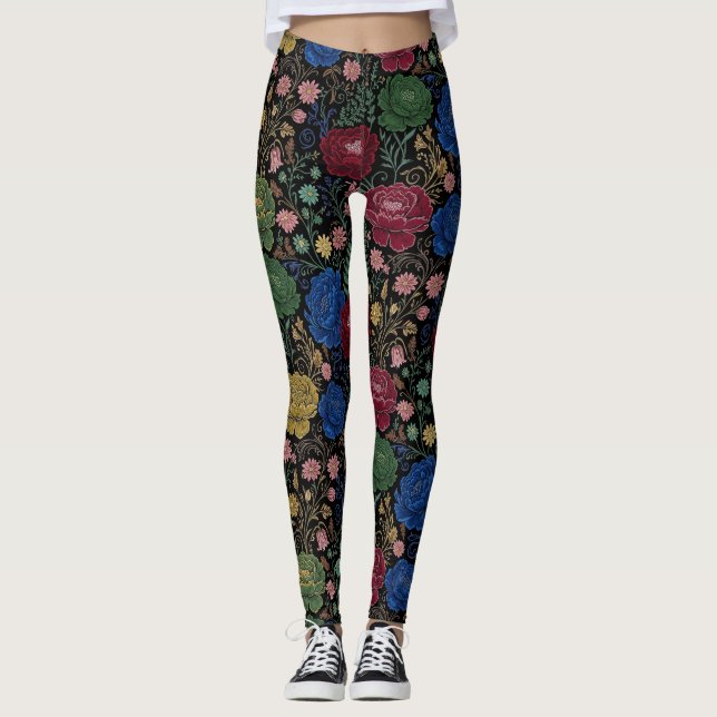 Leggings Impression Bloom en pleine nuit (Devant)