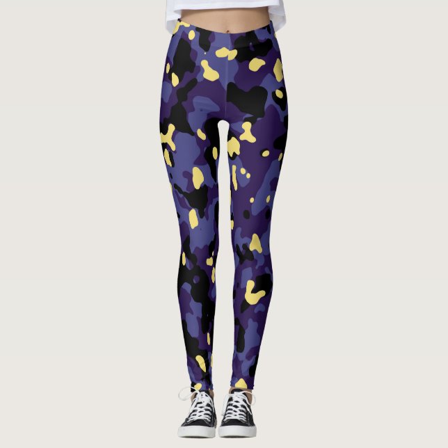 Leggings Impression camouflage violet foncé (Devant)
