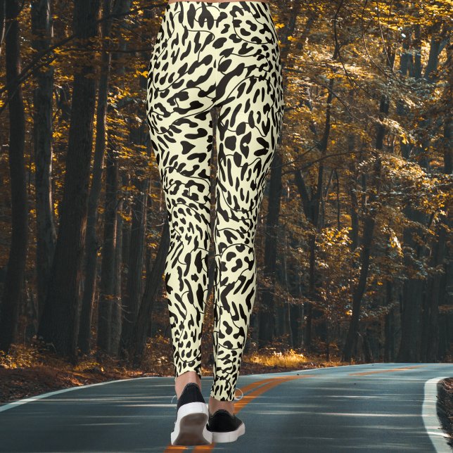 Leggings Impression Cream Leopard Safari (Créateur téléchargé)