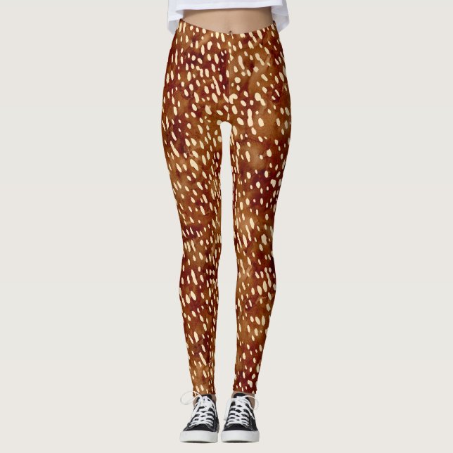 Leggings Impression de cerfs aquarelle (Devant)