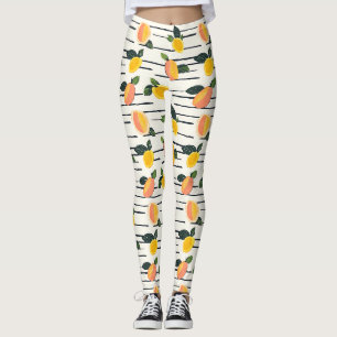 Leggings Impression de fruit de mangue Corail Jaune sur Ivo