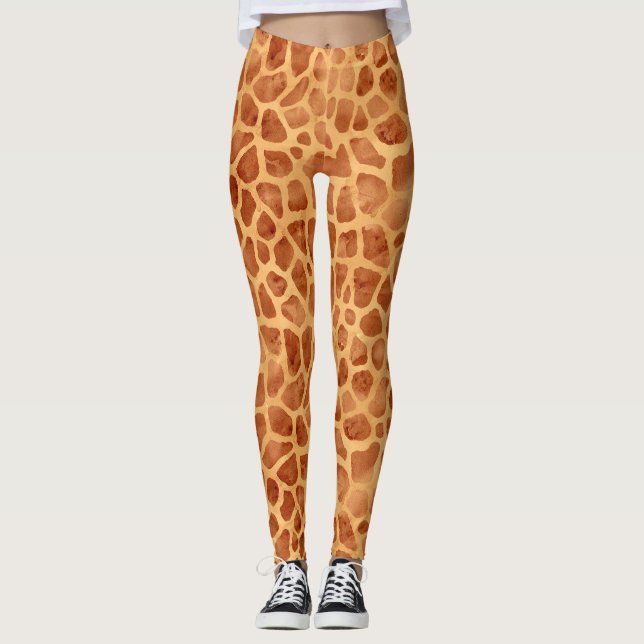 Leggings Impression de girafe aquarelle (Devant)