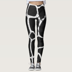 Leggings Impression de girafe noire