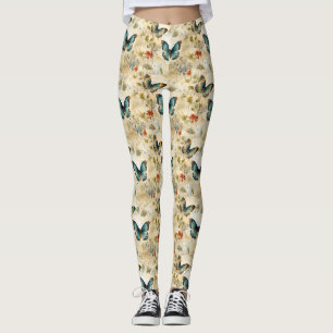 Leggings Impression de jardin botanique de papillon sarcell