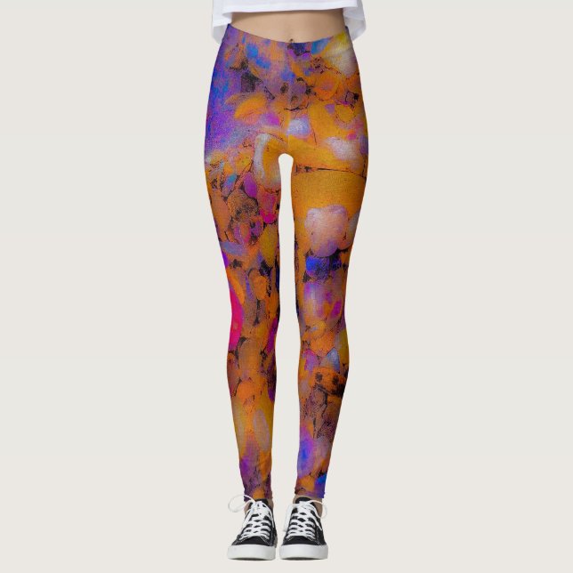 Leggings Impression de la plage, rochers et coquillages (Devant)