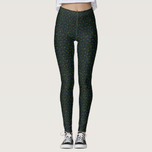 Leggings Impression de paon foncé
