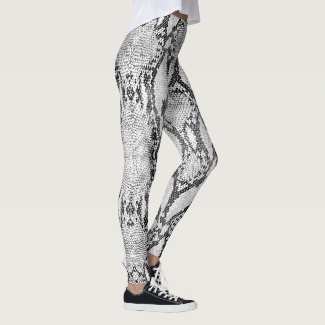 Leggings Impression de peau de serpent blanc (Droite)