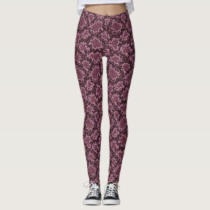 Leggings Impression de serpent rose