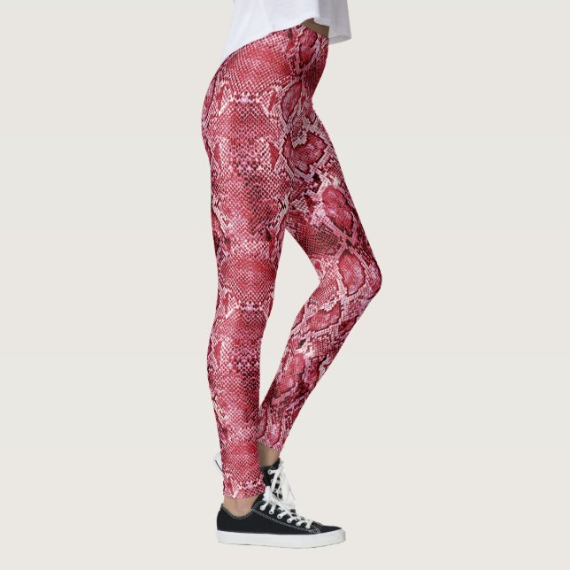 Leggings Impression de serpent rose chaud (Droite)