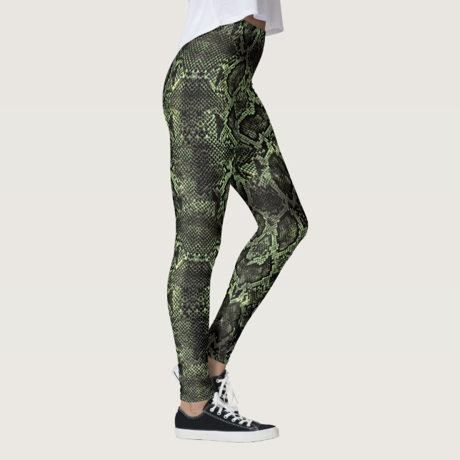 Leggings Impression de serpent vert (Droite)