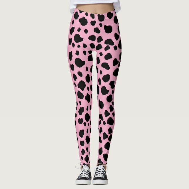 Leggings Impression de vache, Motif de vache, Spots de vach (Devant)