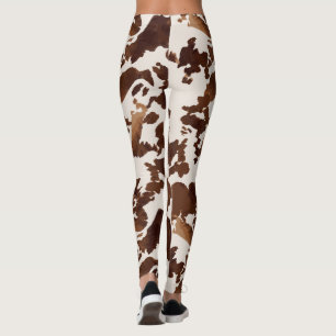 Leggings Impression de vache noir Brown